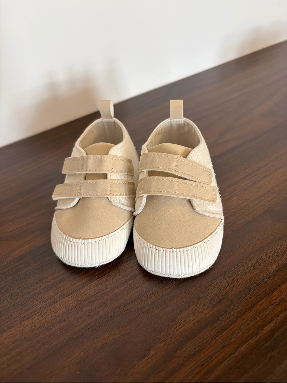 Carter's Beige Canvas Baby Walker Shoes